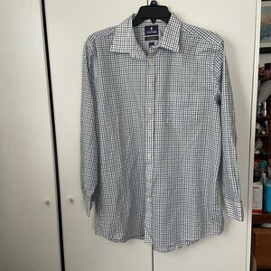 Stafford Men's Checkered Shirt - Black and White
